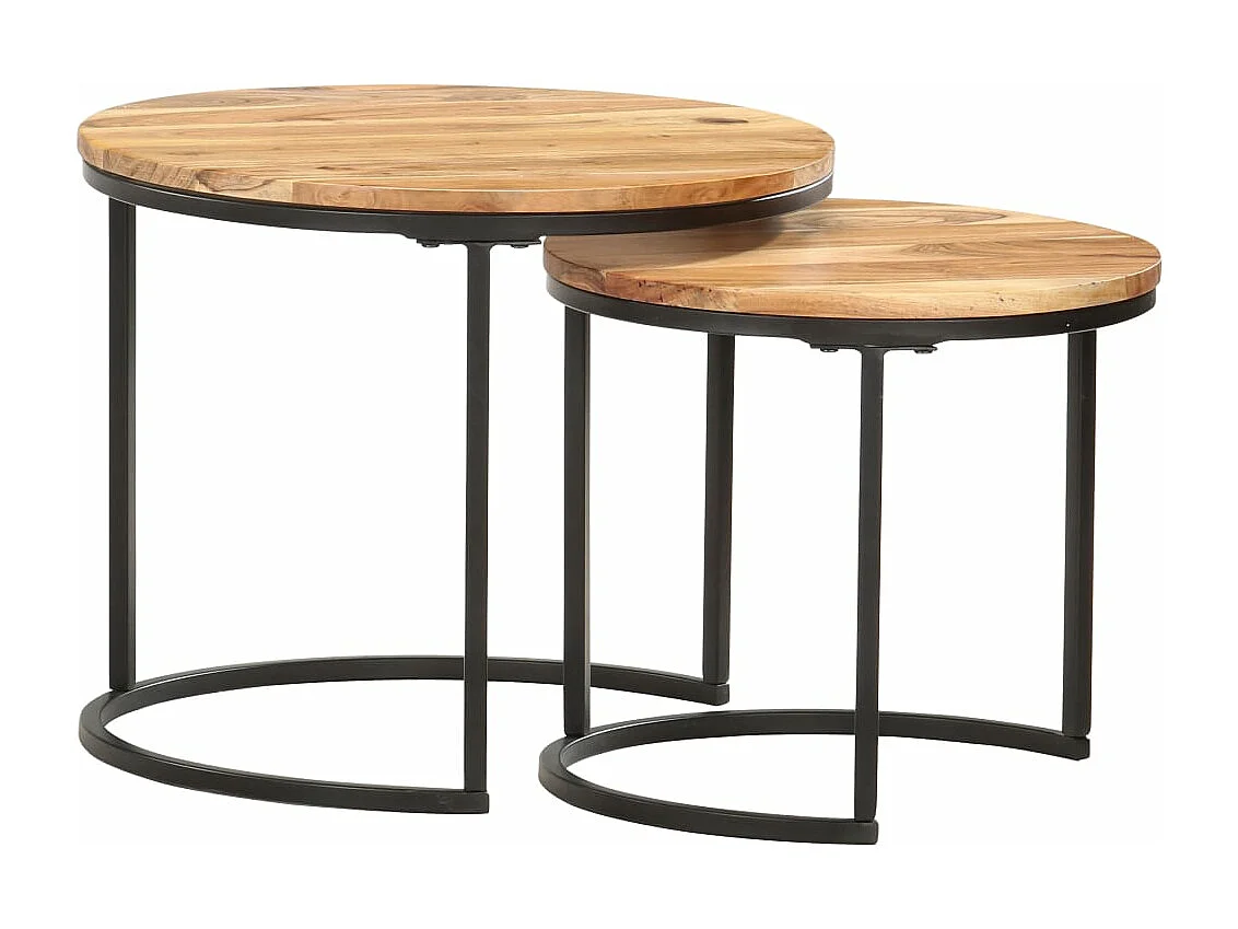 Tables gigognes 2 pcs Bois d'acacia massif
