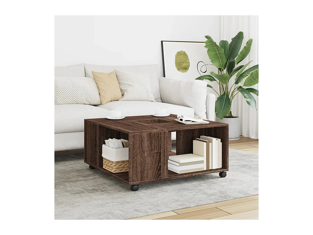 Couchtisch Braun Eichen-Optik 80x80x40 cm Holzwerkstoff