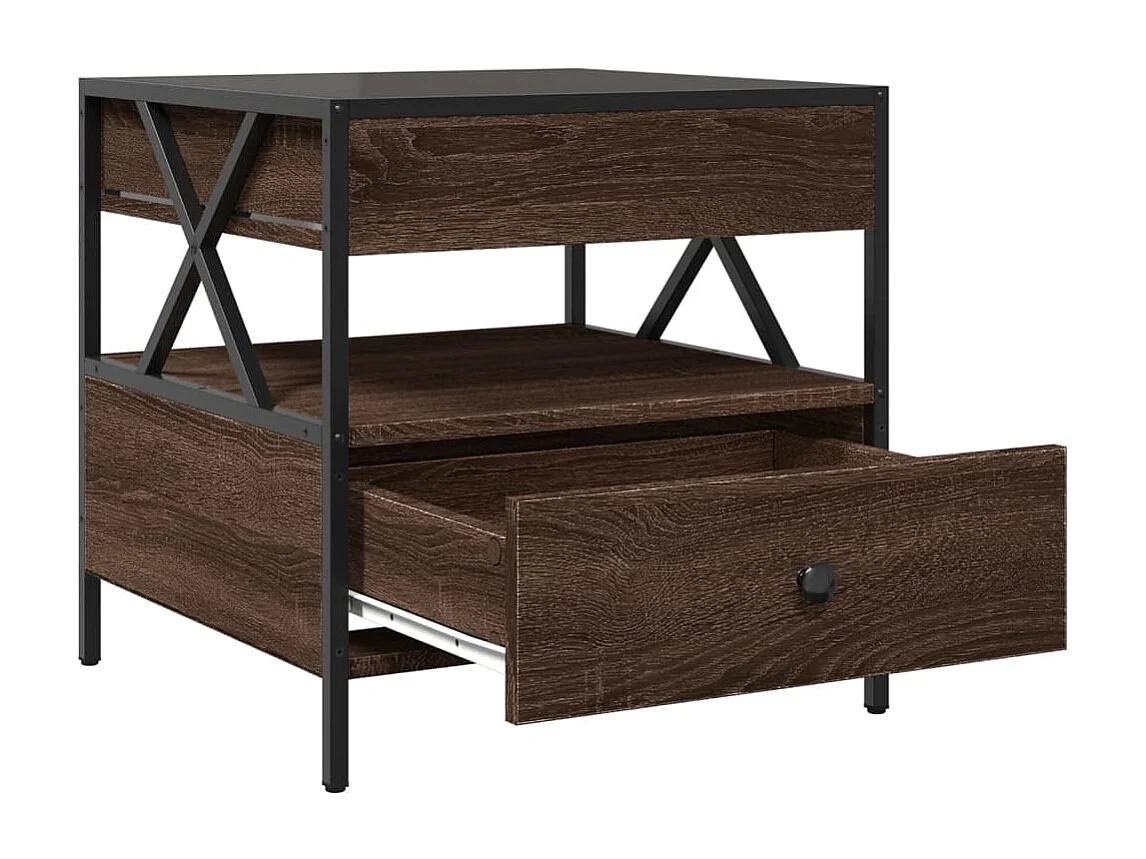 Mesa de centro luzes LED Infinity 50x50x51 cm carvalho castanho