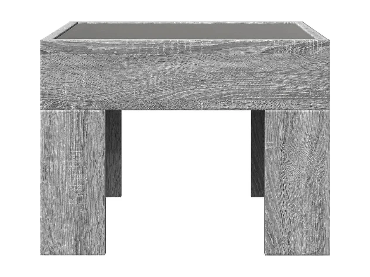 Tavolino da Salotto con LED Infinity Grigio Sonoma 40x40x30 cm