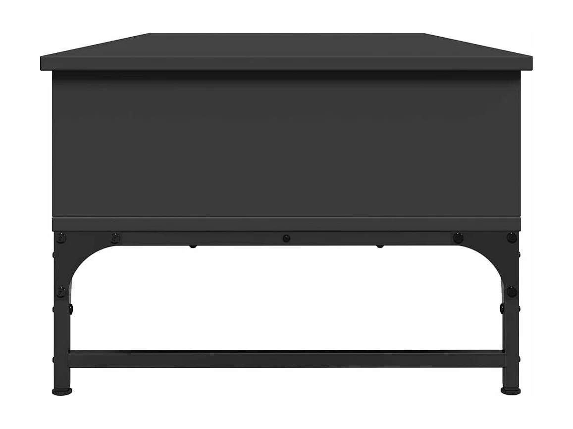 Tavolino Salotto Nero 100x50x35 cm Legno Multistrato e Metallo