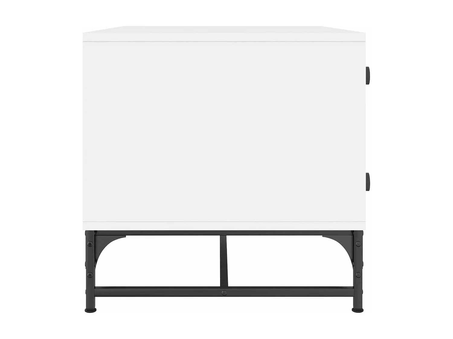 Mesa de centro con puertas de vidrio blanca 68,5x50x50 cm