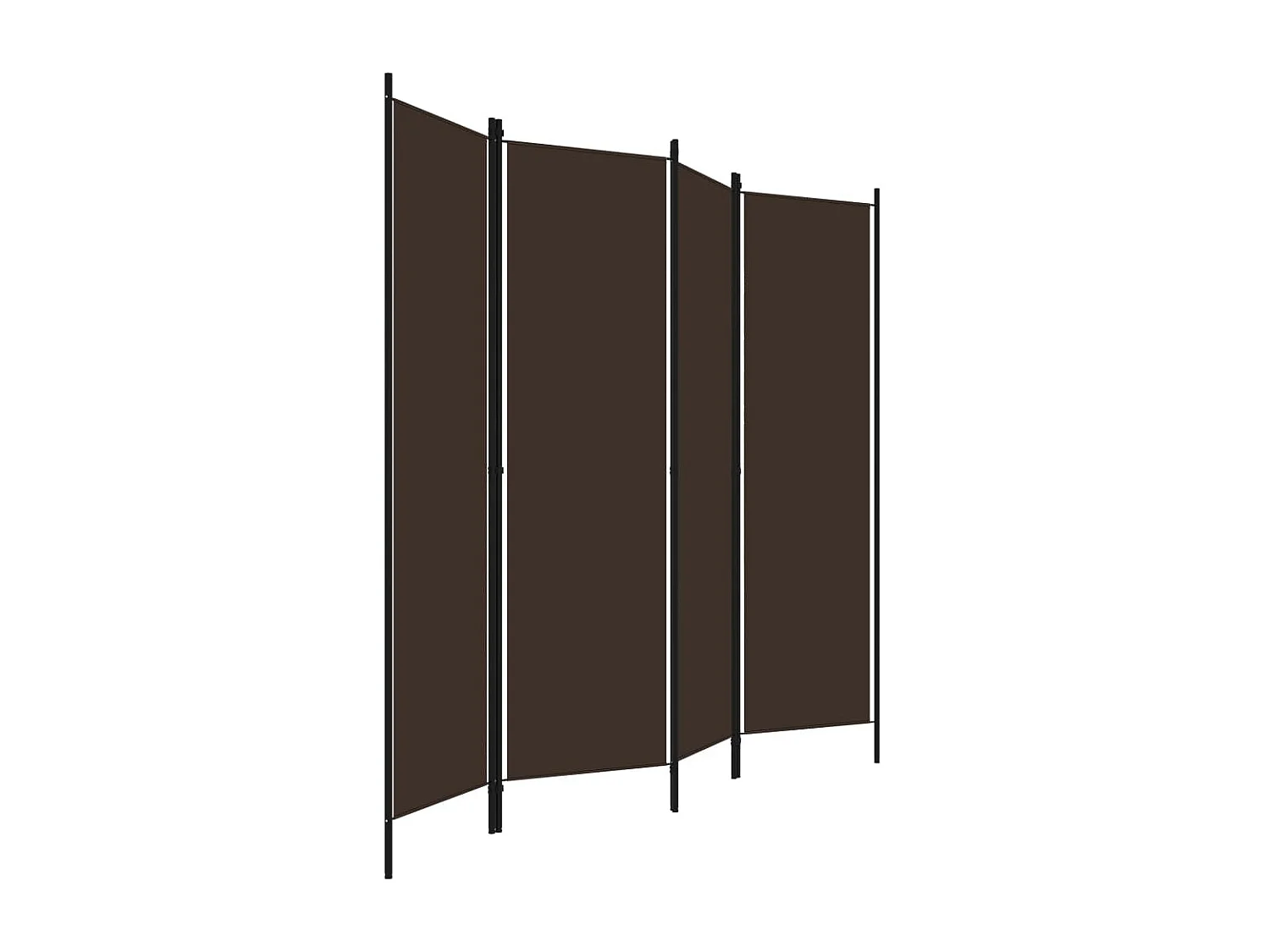 Cloison de séparation 4 panneaux Marron 200x180 cm