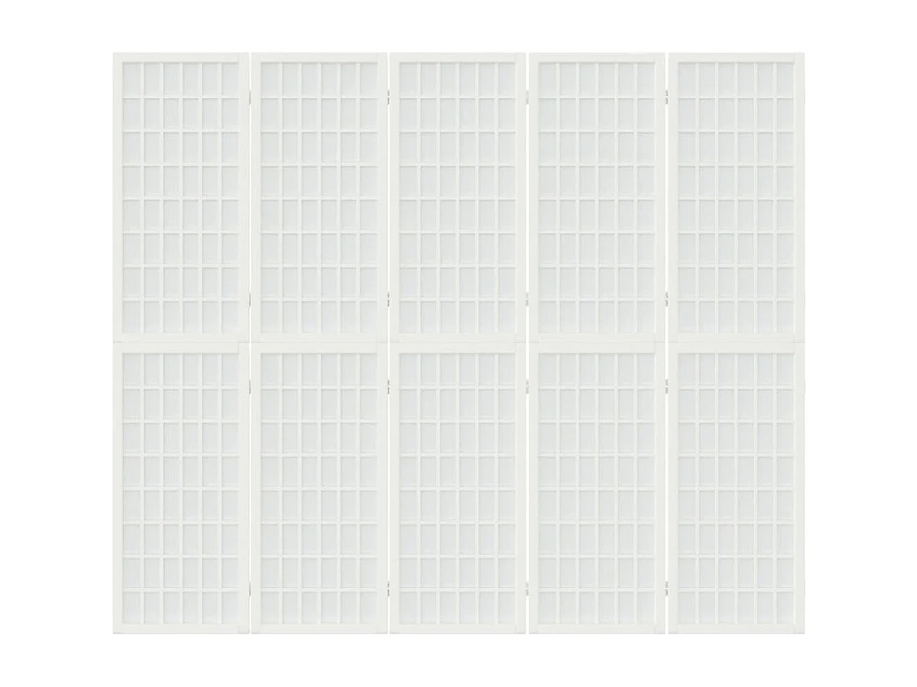 Parete divisoria pieghevole 5 pannelli 200x170 cm Bianca