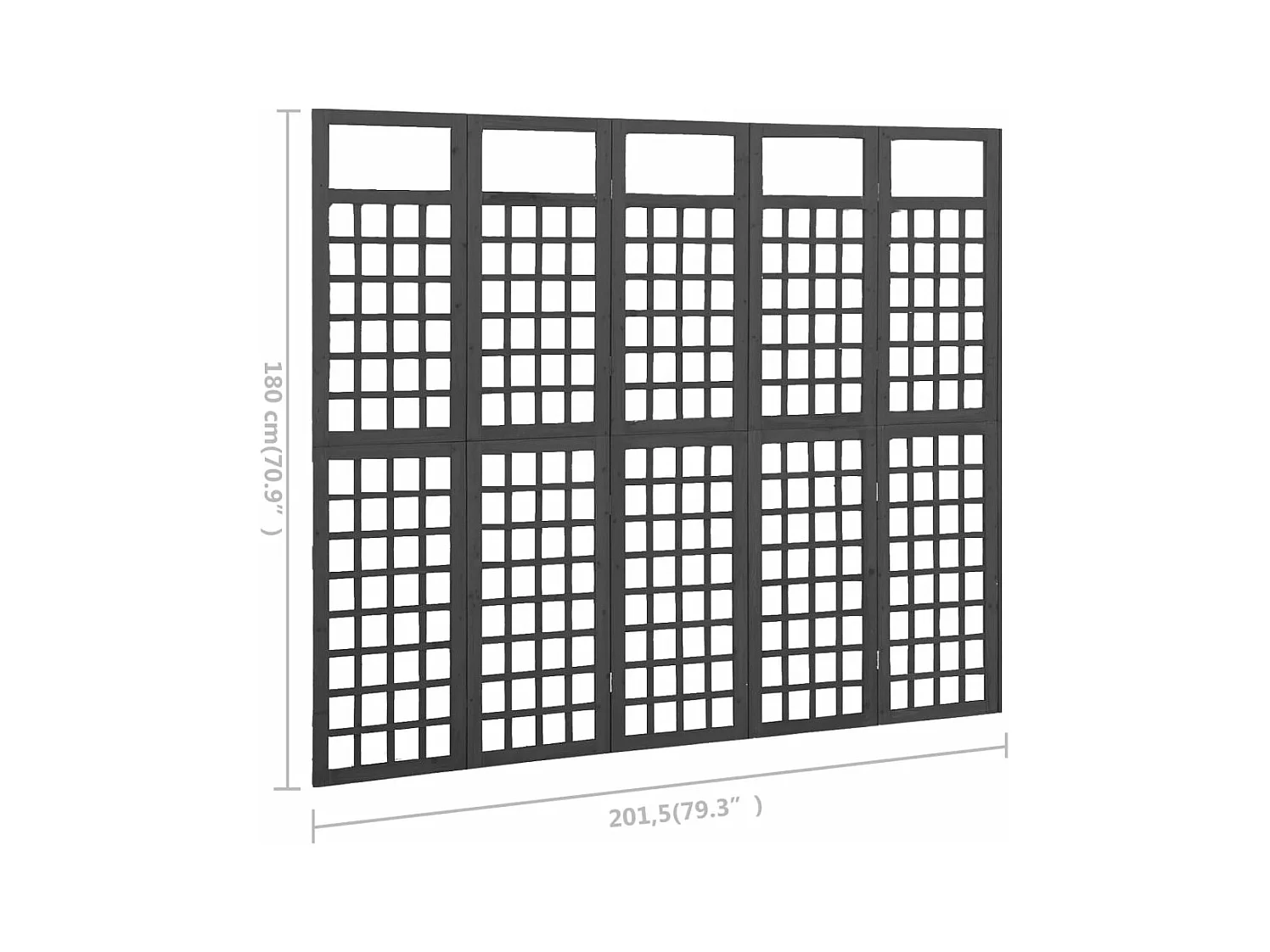 5-teilige Trennwand/Gitter aus massivem Tannenholz
