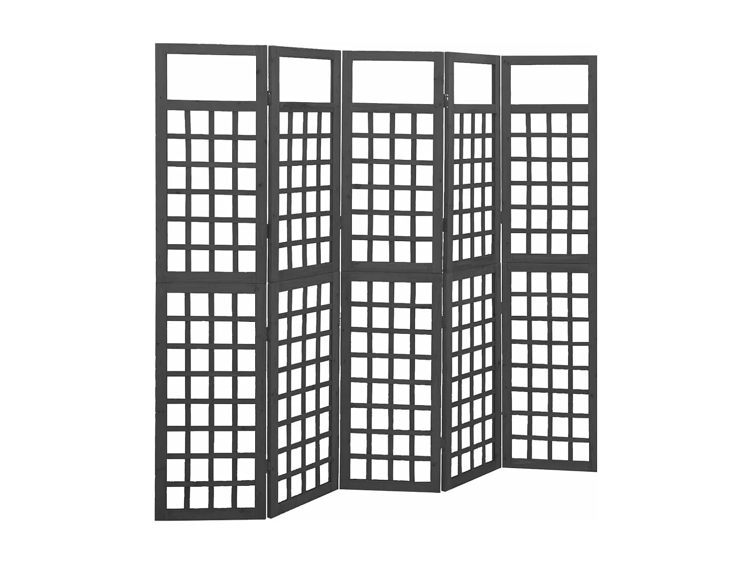 Cloison de séparation à 5 panneaux/treillis bois sapin massif