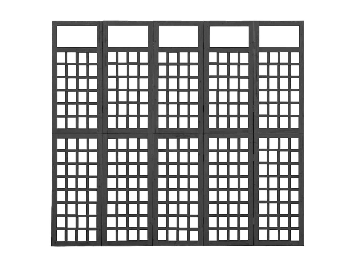 Cloison de séparation à 5 panneaux/treillis bois sapin massif