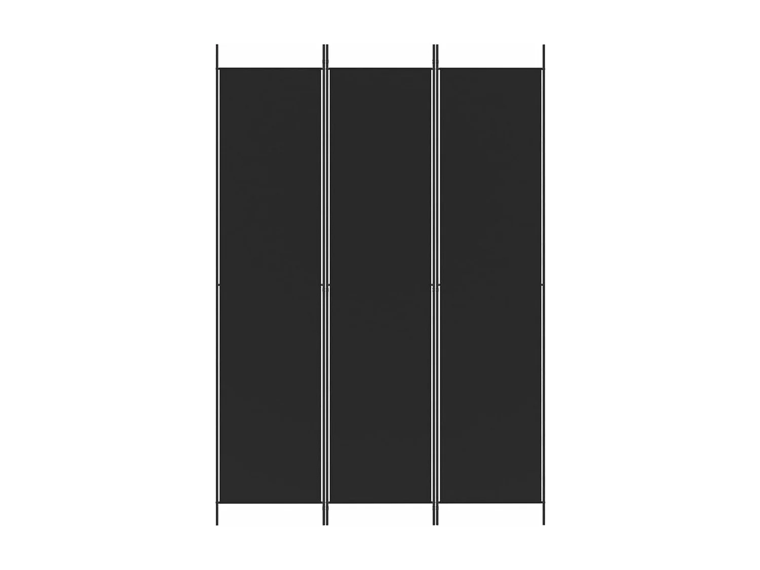Cloison de séparation 3 panneaux Noir 150x220 cm Tissu