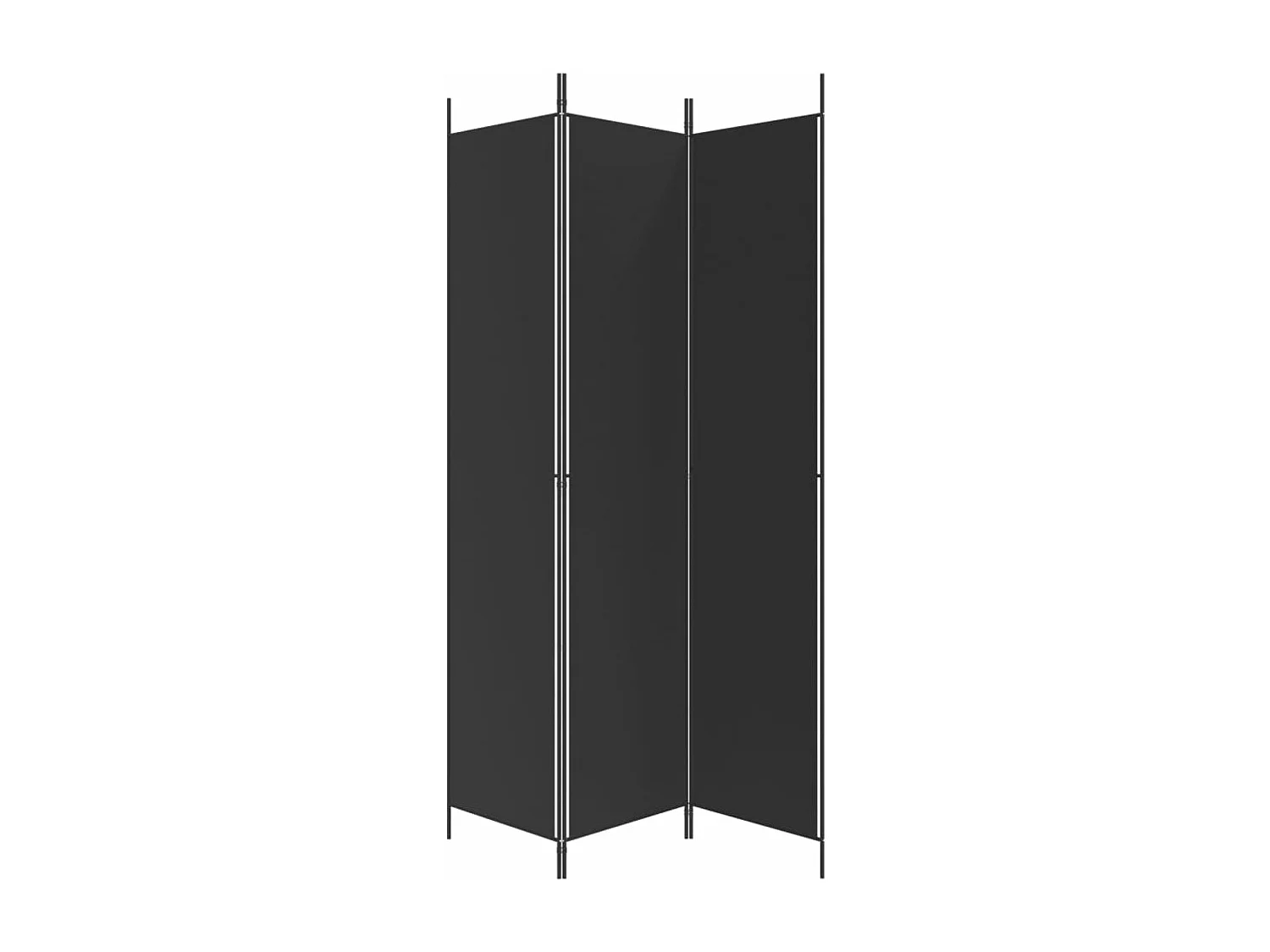 Cloison de séparation 3 panneaux Noir 150x220 cm Tissu