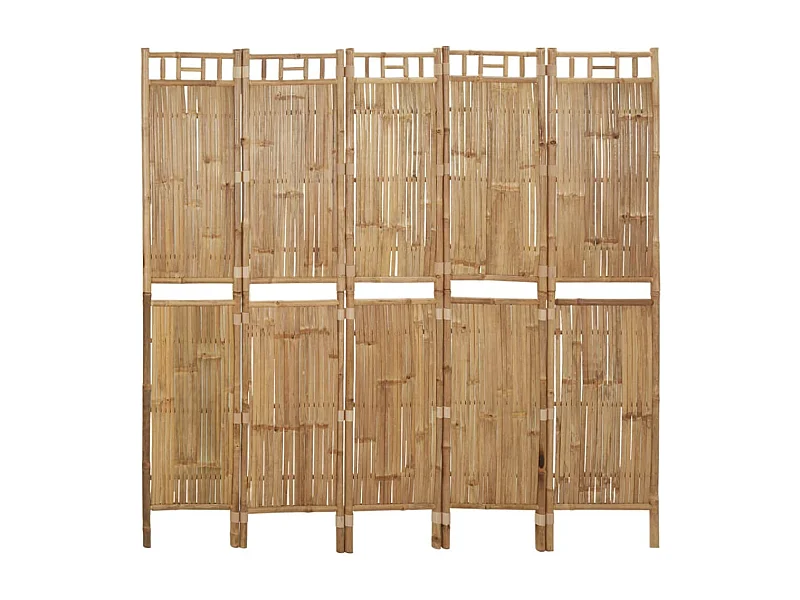 Parede divisória 5 painéis Bambu 200x180 cm