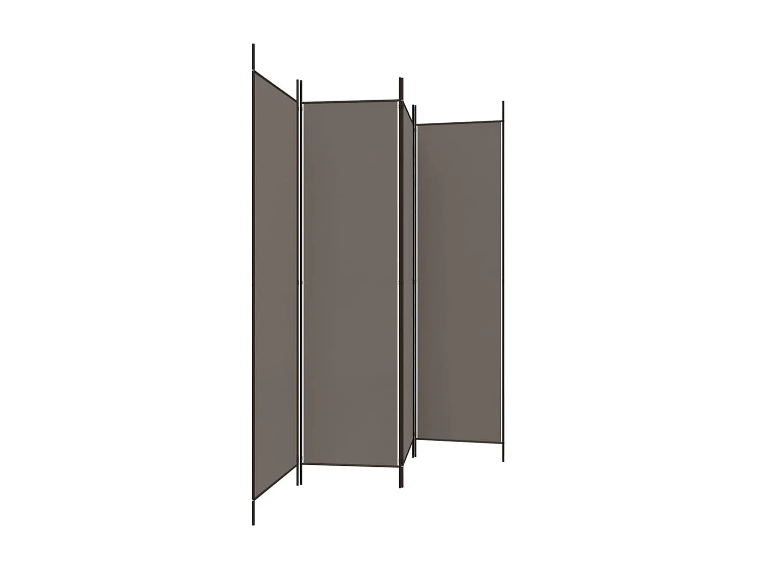 4-teilige Trennwand Anthrazit 698x180 cm Stoff