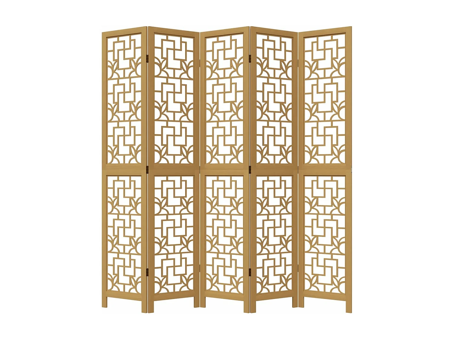 Parede divisória 5 painéis marrons madeira maciça paulownia