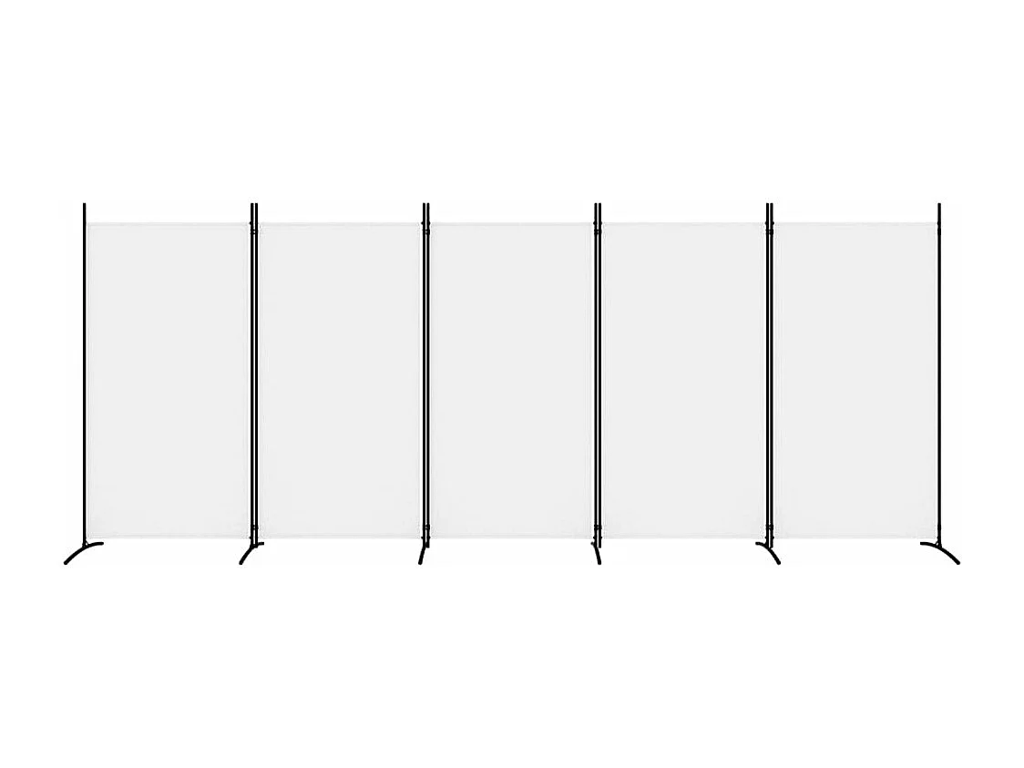 Parede divisória 5 painéis Branco 433x180 cm Tecido