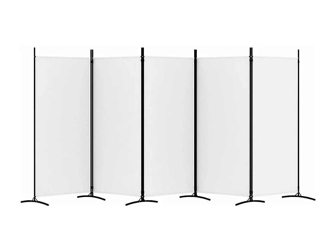 Parede divisória 5 painéis Branco 433x180 cm Tecido