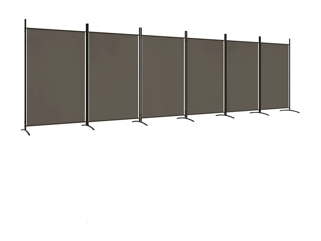 Parede divisória 6 painéis Antracite 520x180 cm Tecido