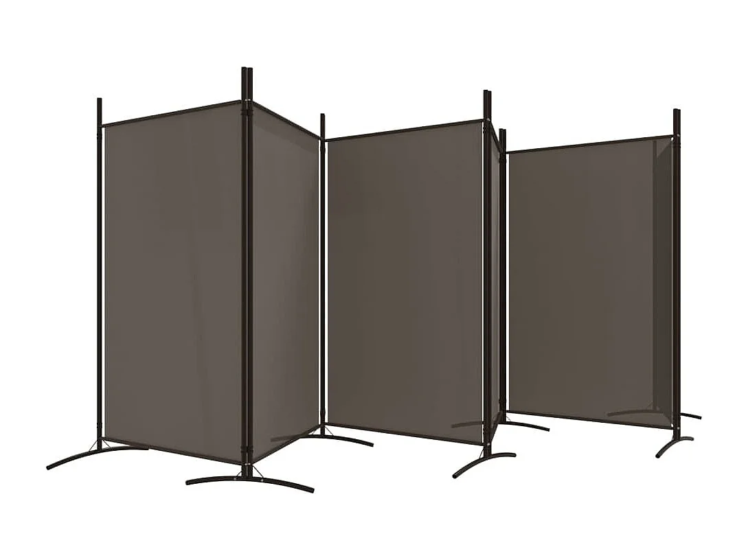 Parede divisória 6 painéis Antracite 520x180 cm Tecido