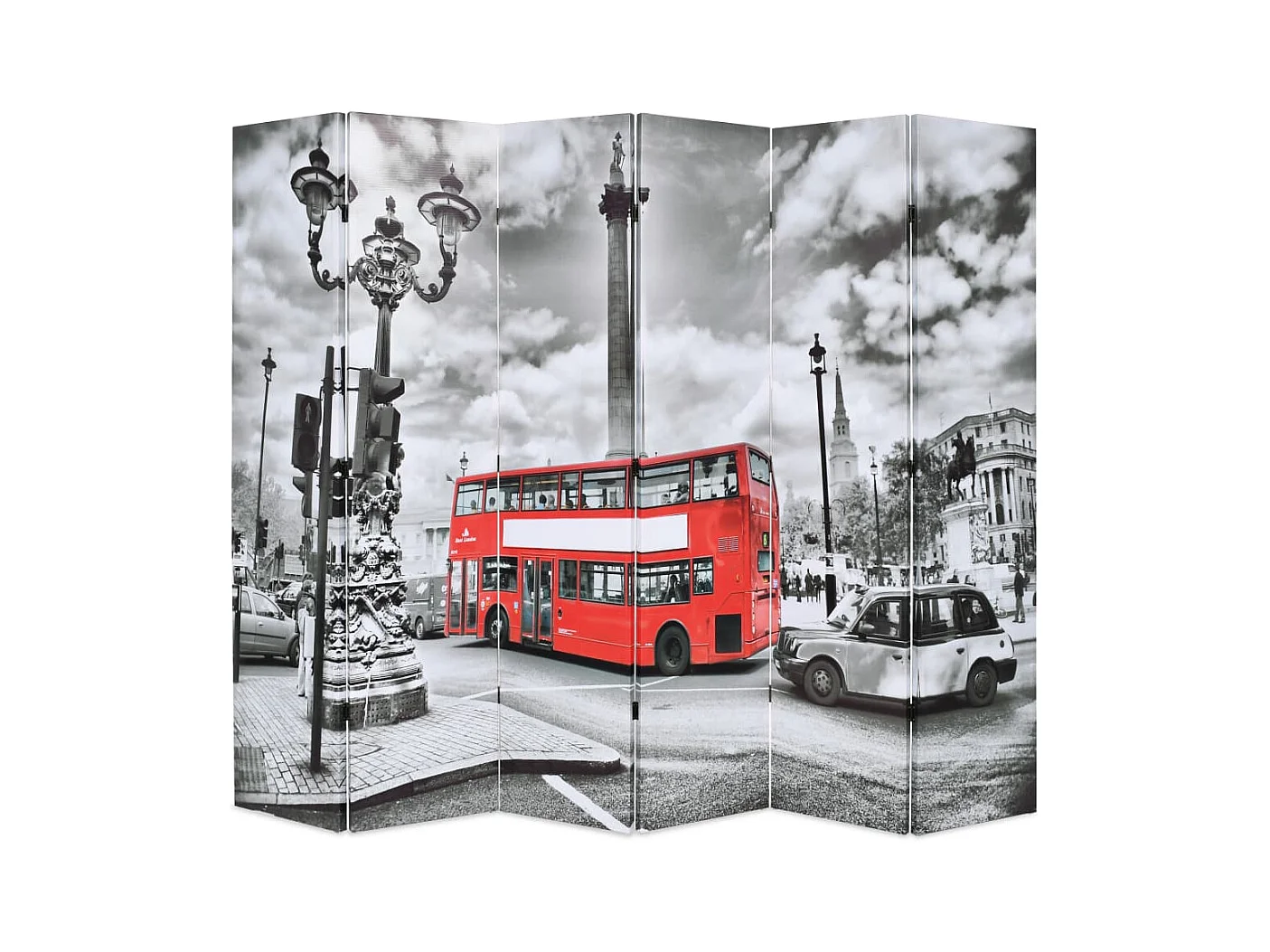 Parete divisoria 228 x 170 cm Autobus londinese Bianco e nero