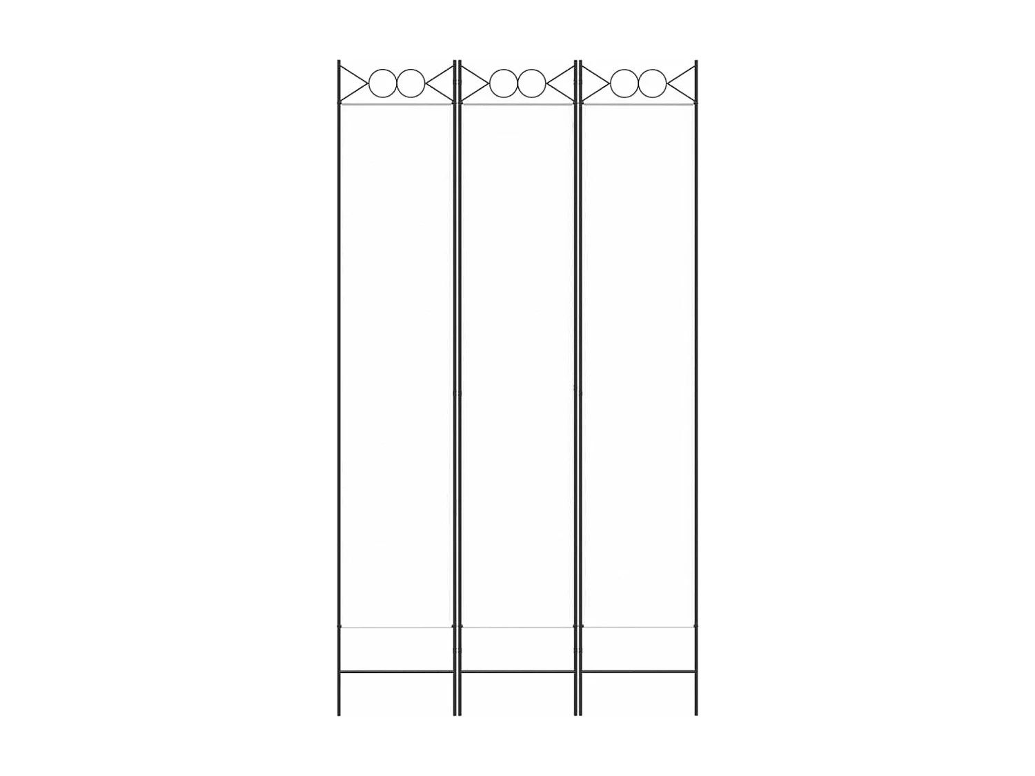 Cloison de séparation 3 panneaux Blanc 120x220 cm Tissu
