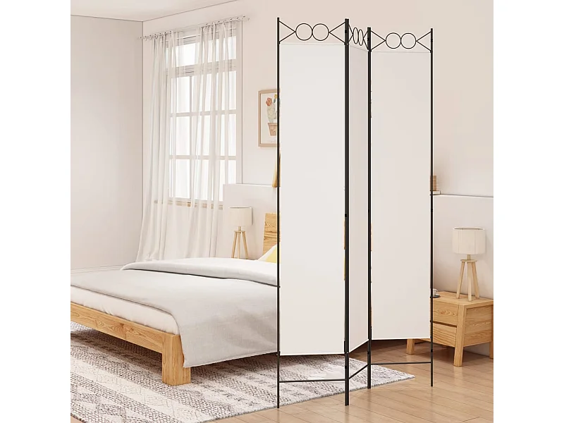 Tabique 3 paneles Blanco 120x220 cm Tela