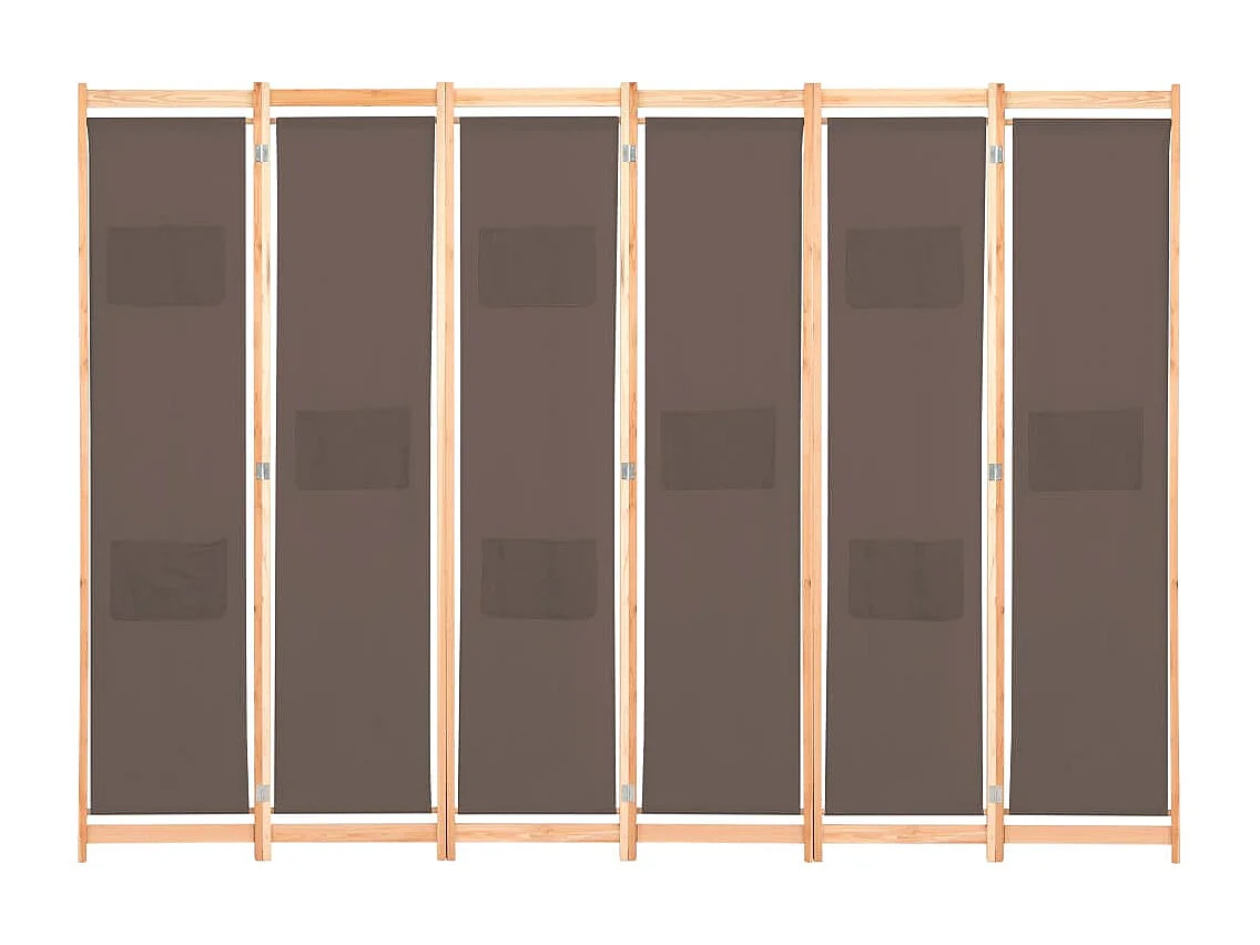 Scheidingswand 6 panelen Bruin 240 x 170 x 4 cm Stof