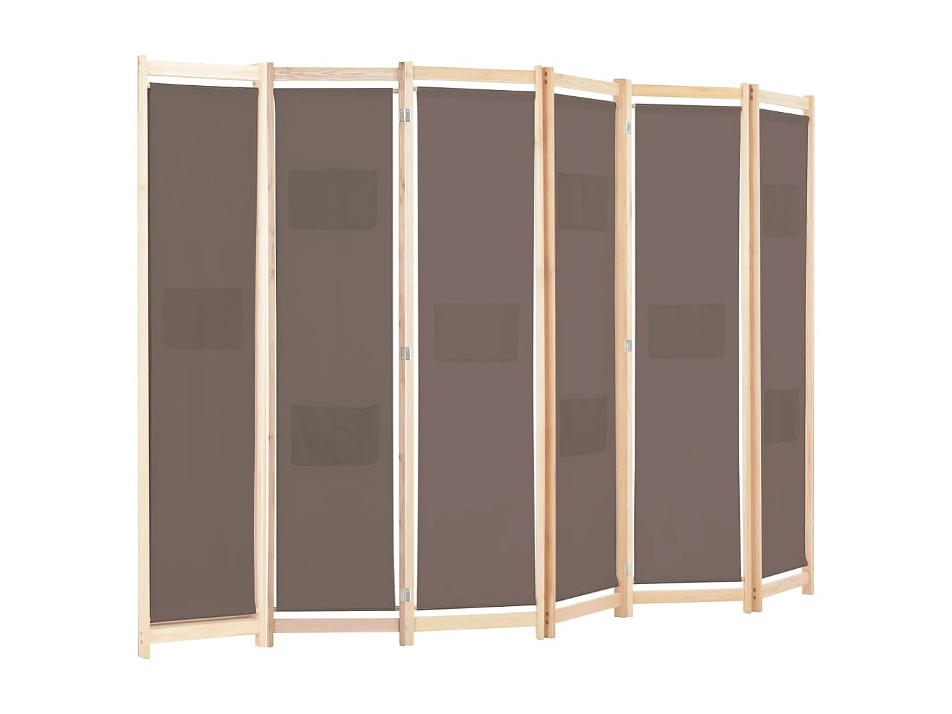 Scheidingswand 6 panelen Bruin 240 x 170 x 4 cm Stof