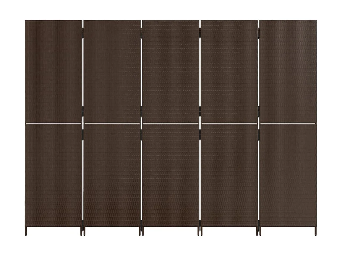 Bruin geweven harsscheidingswand met 5 panelen