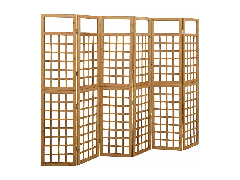 Cloison de séparation à 6 panneaux/treillis bois sapin massif