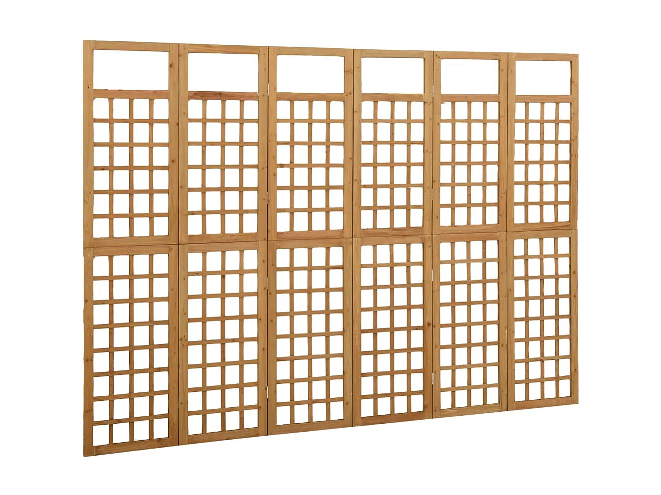 Cloison de séparation à 6 panneaux/treillis bois sapin massif