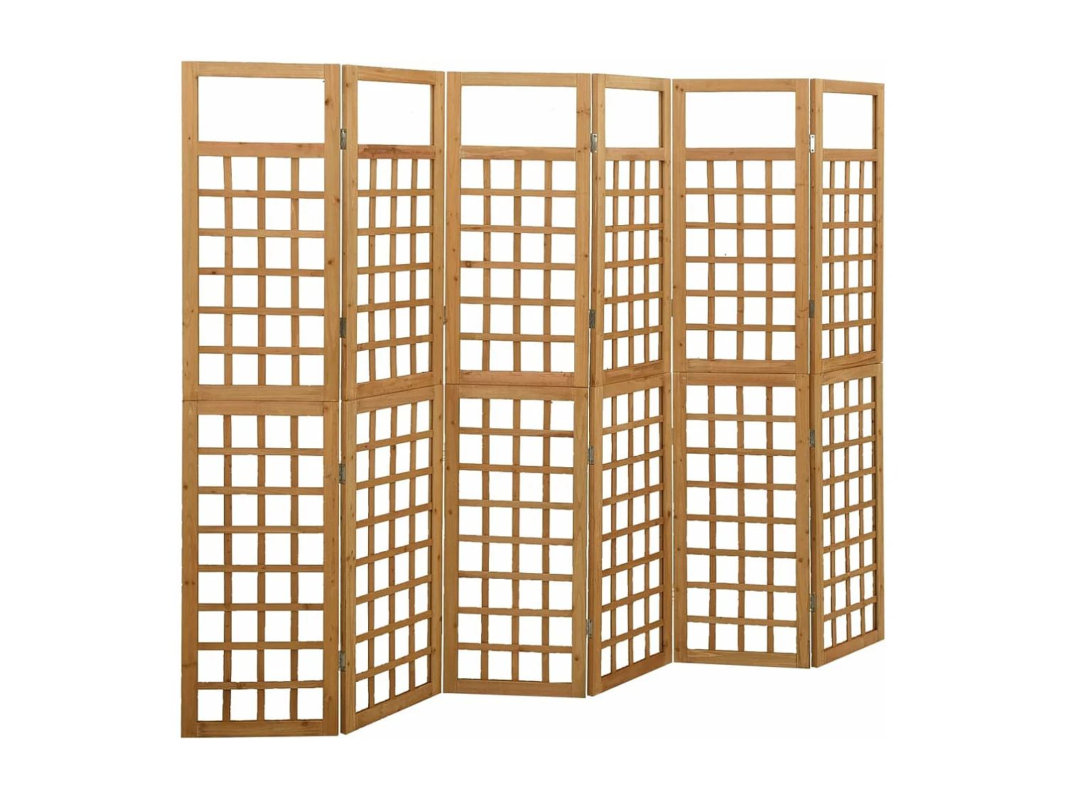 Cloison de séparation à 6 panneaux/treillis bois sapin massif