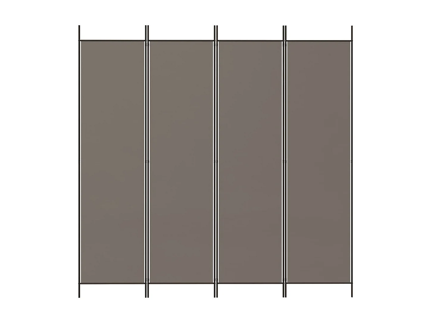 Tabique 4 paneles Antracita 200x220 cm Tela