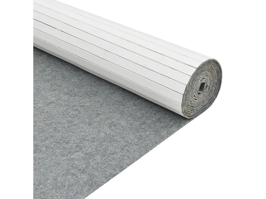 Cloison de séparation blanc 165x800 cm bambou