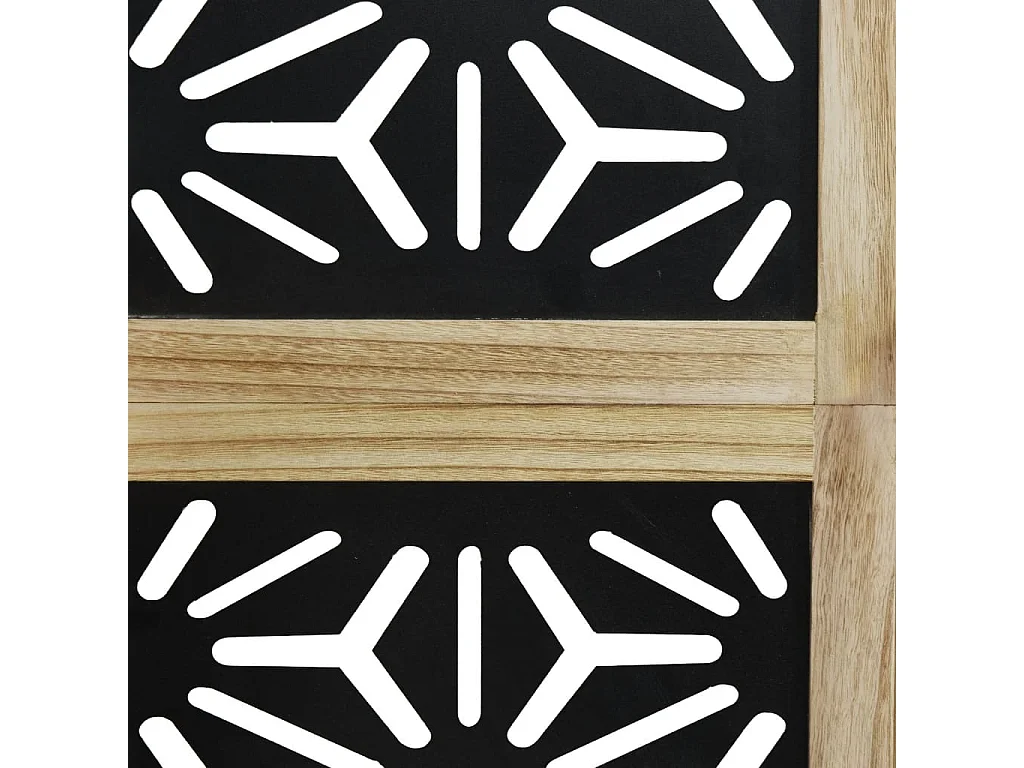 Cloison de séparation 3 panneaux marron noir paulownia massif