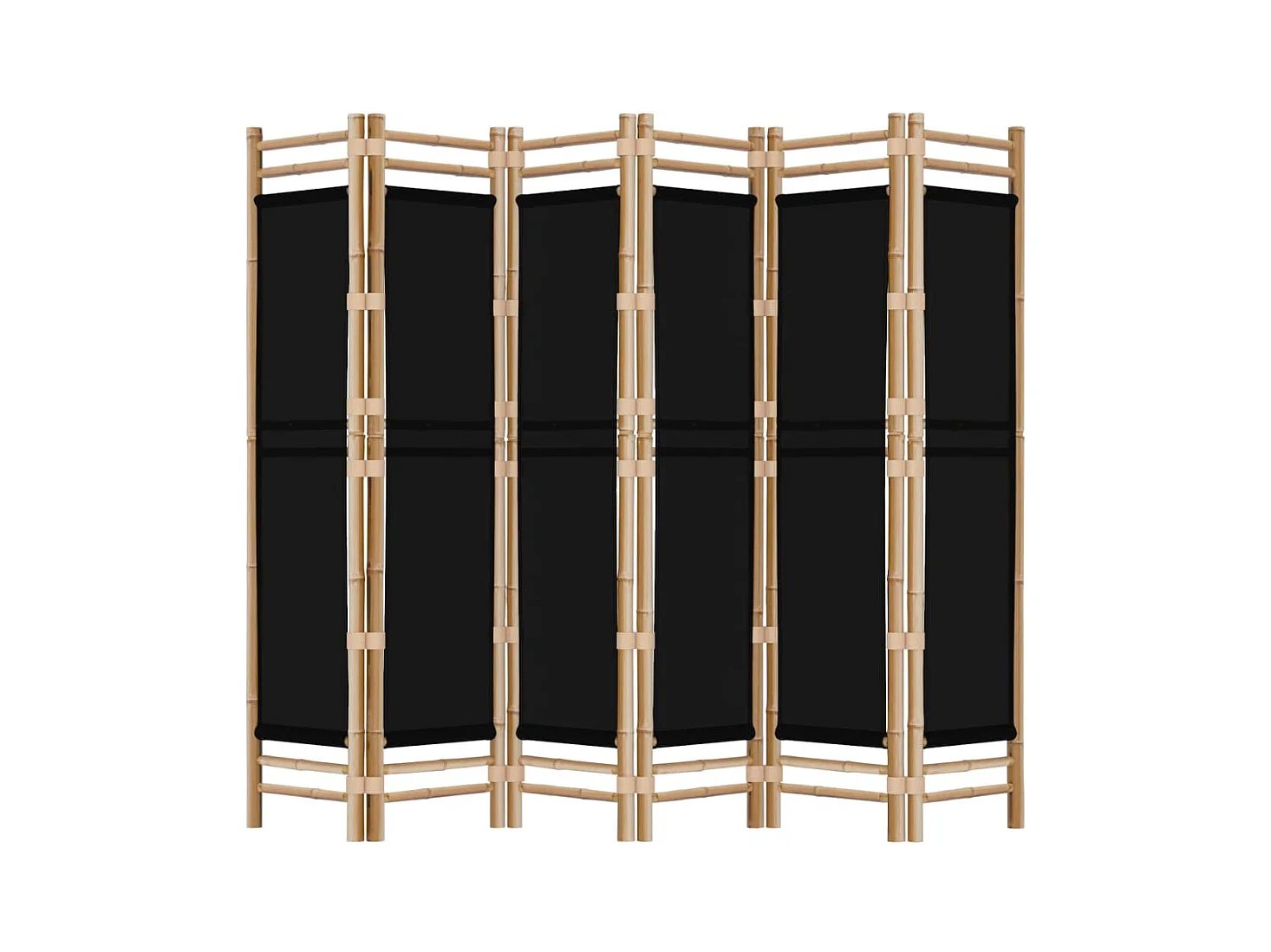 Cloison de séparation pliante 6 panneaux 240 cm Bambou et toile