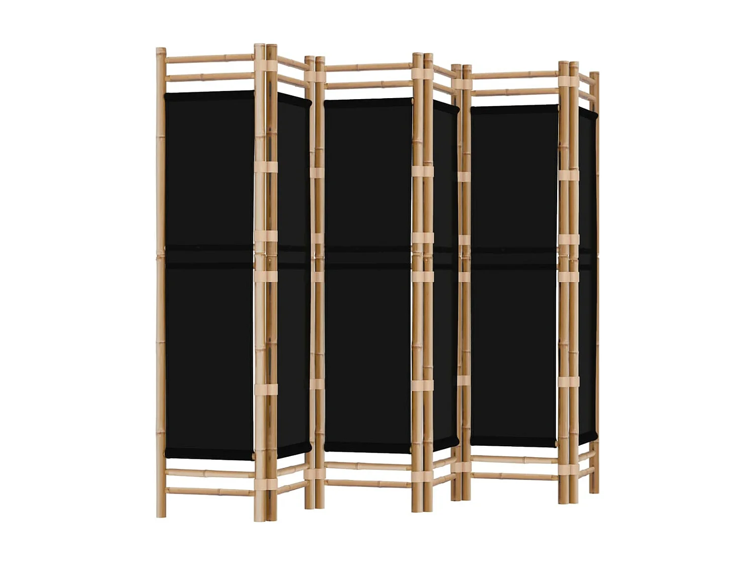 Cloison de séparation pliante 6 panneaux 240 cm Bambou et toile