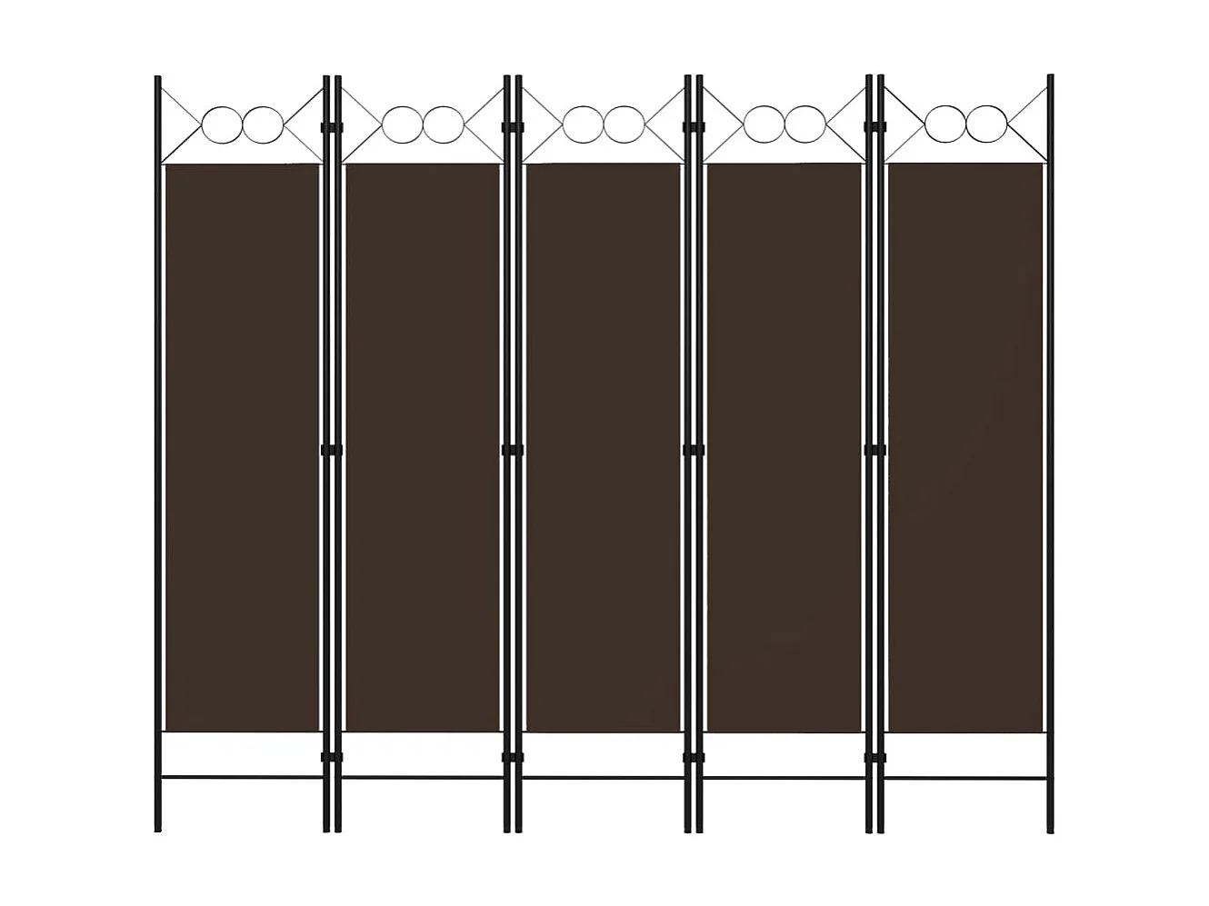 Cloison de séparation 5 panneaux Marron 200x180 cm