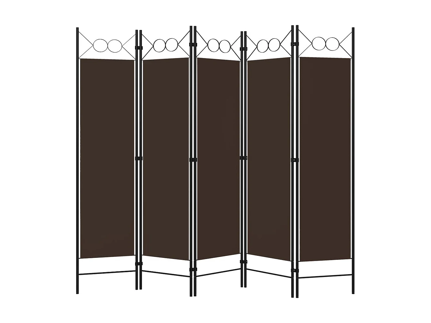 Cloison de séparation 5 panneaux Marron 200x180 cm