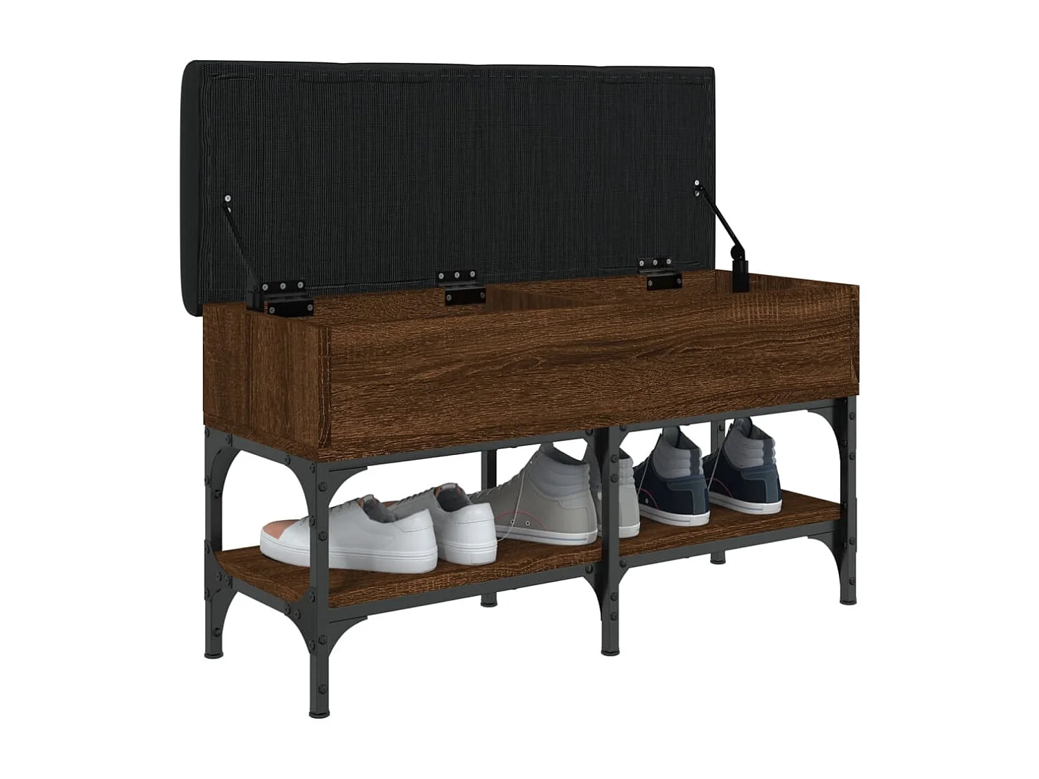 Banc à chaussures chêne marron 82x32x45 cm bois d'ingénierie