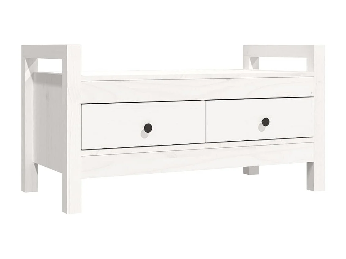 Banc d'entrée Blanc 80x40x43 cm Bois de pin massif