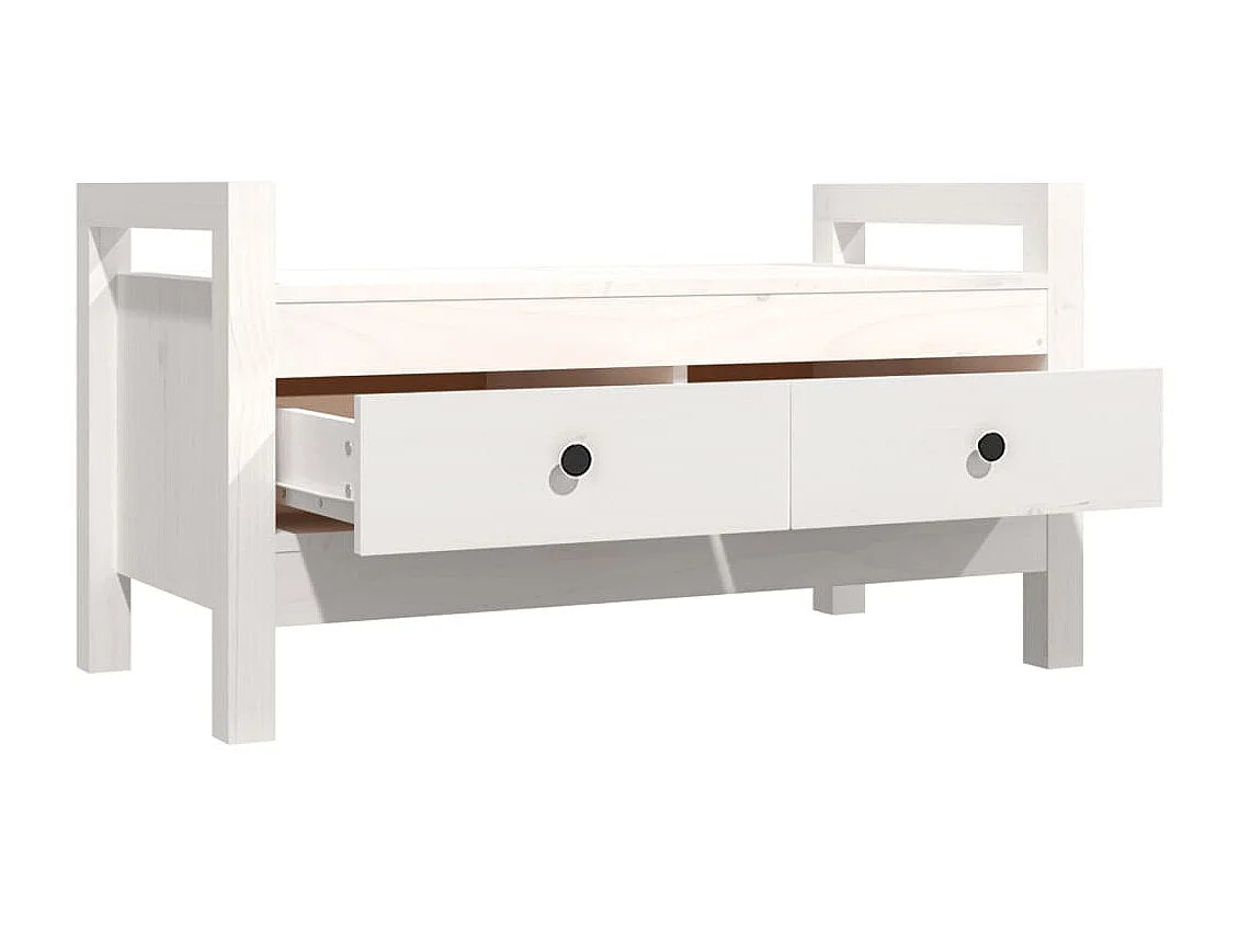 Banc d'entrée Blanc 80x40x43 cm Bois de pin massif