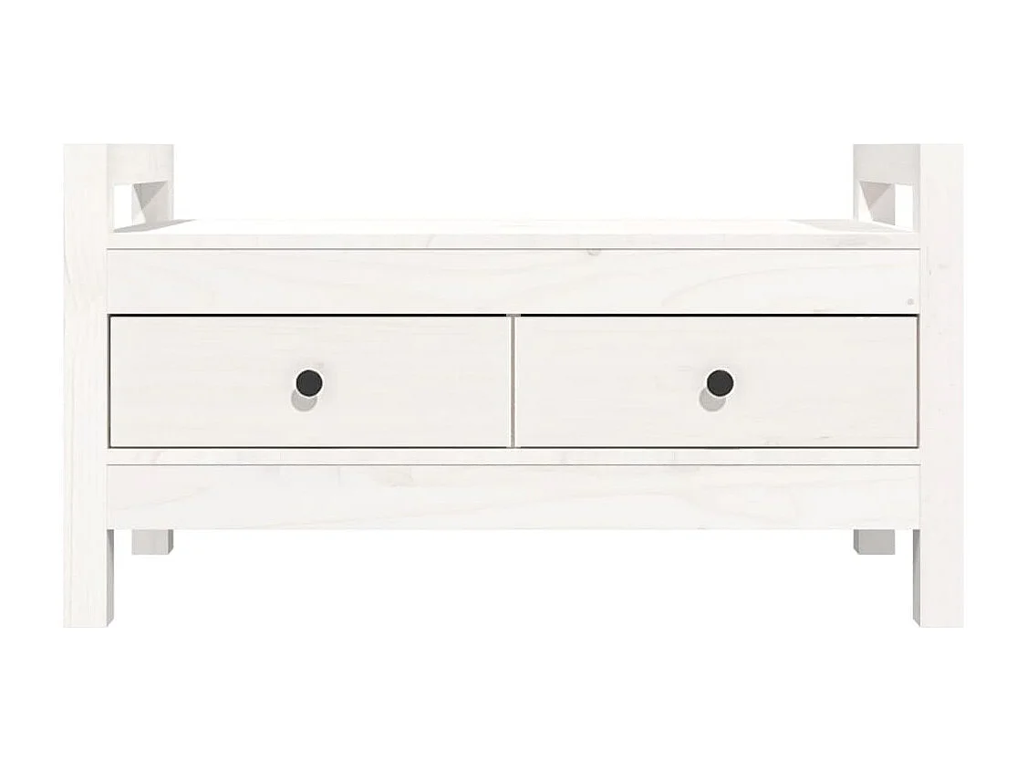 Banc d'entrée Blanc 80x40x43 cm Bois de pin massif