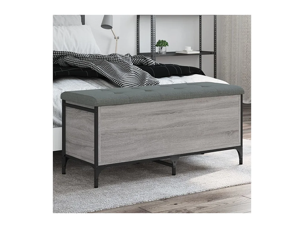 Banc de rangement sonoma gris 102x42x45 cm bois d'ingénierie