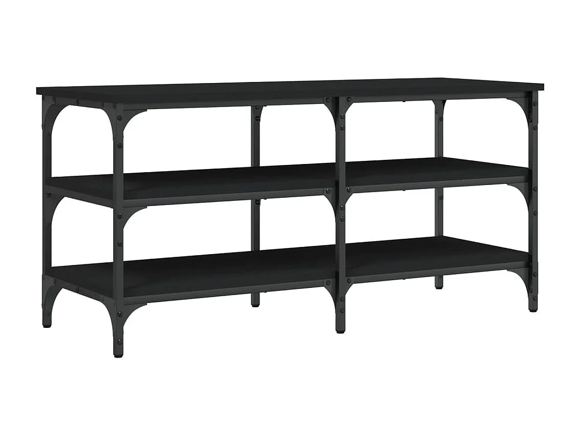 Banc à chaussures noir 100x38,5x49 cm bois d'ingénierie