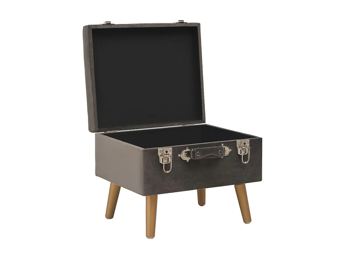 Conjunto de 3 bancos de arrumação Velvet Grey