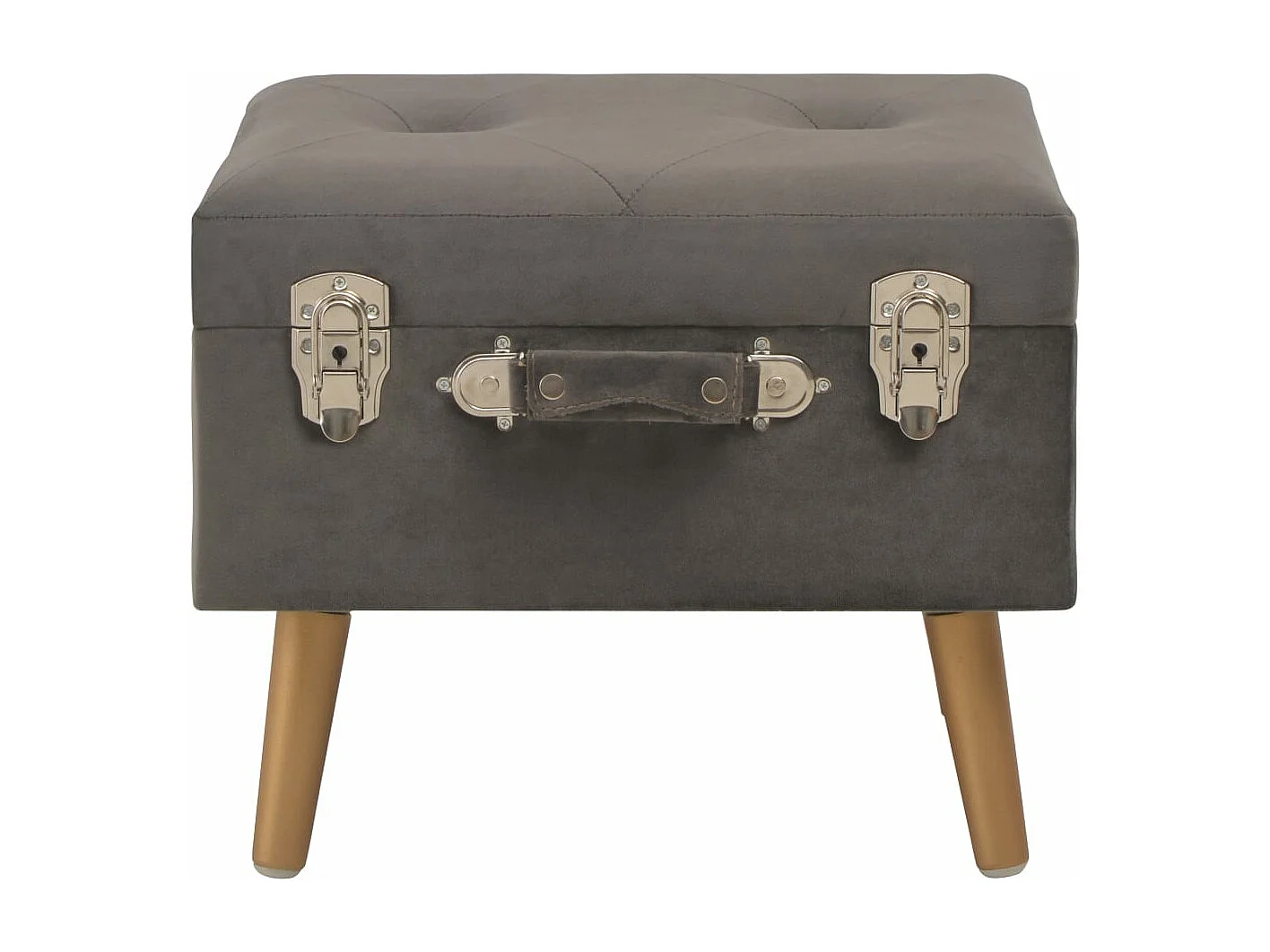 Tabourets de rangement lot de 3 Gris Velours