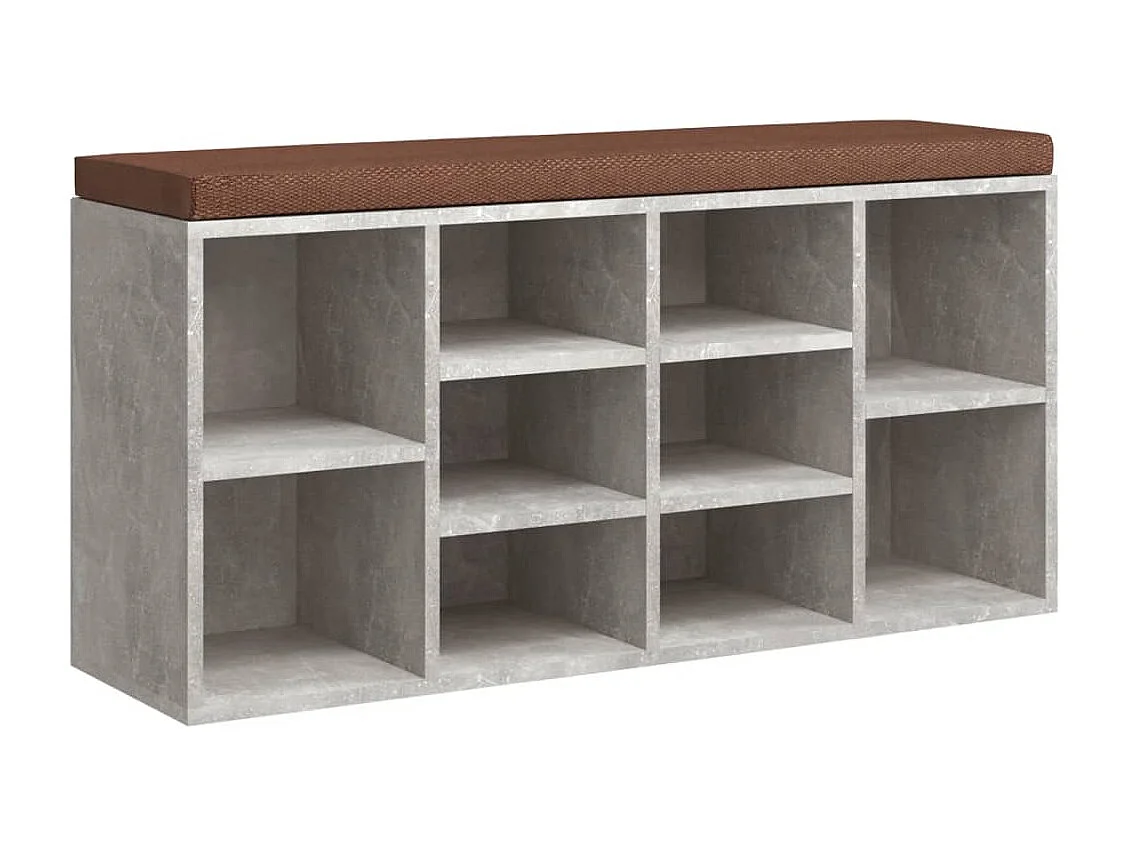 Banco zapatero Gris hormigón 103x30x48 cm Madera contrachapada