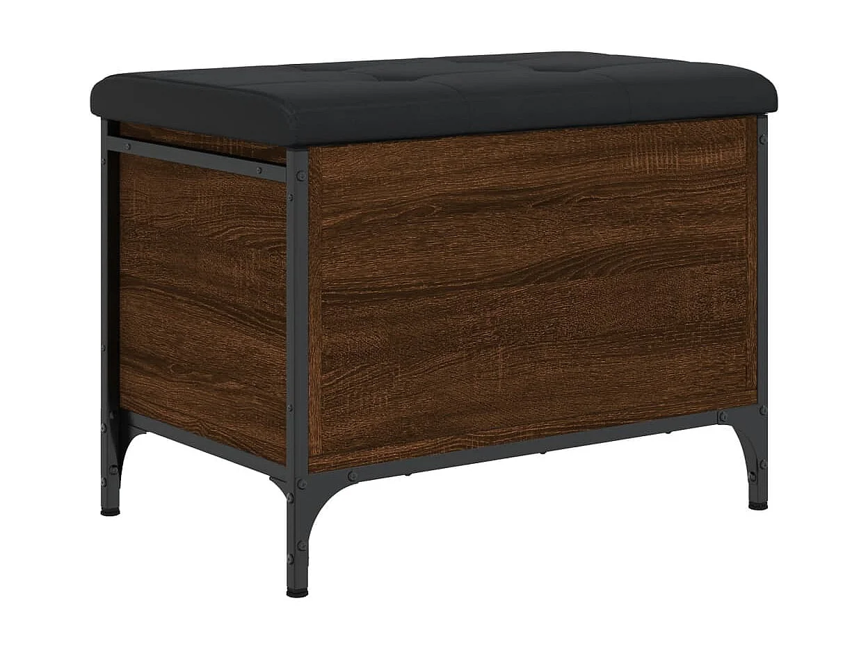 Aufbewahrungsbank aus brauner Eiche, 62 x 42 x 45 cm, Holzwerkstoff