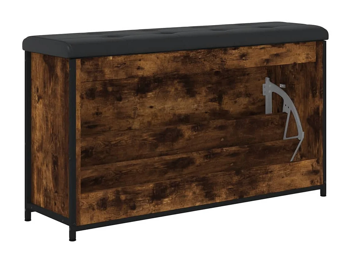 Schoenenbank met inklapbare lade, gerookt eikenhout, 102x32x56 cm