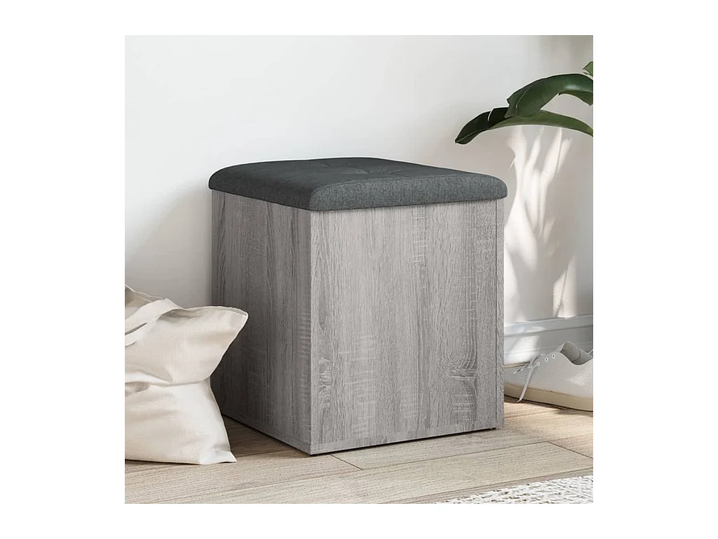 Banc de rangement sonoma gris 42x42x45 cm bois d'ingénierie