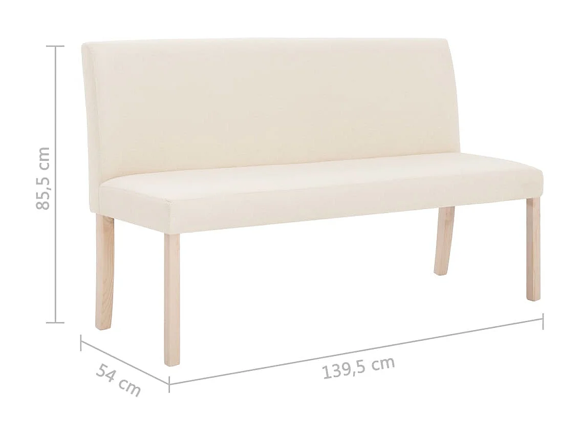 Banco 139,5 cm Poliéster Creme