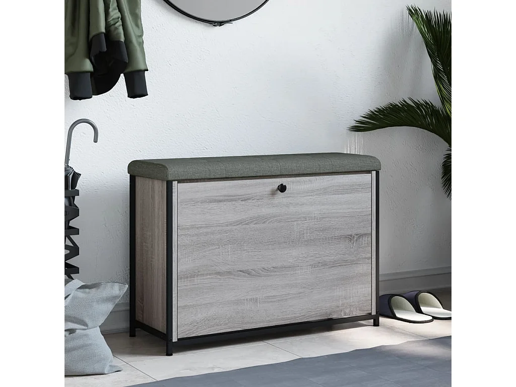 Banco de sapatos com gaveta dobrável em carvalho Sonoma 82x32x56 cm